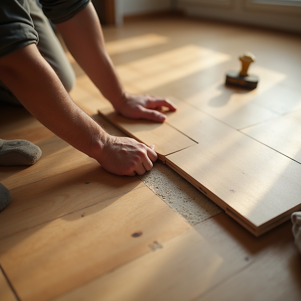 Laminatboden wird ohne Kleber verlegt