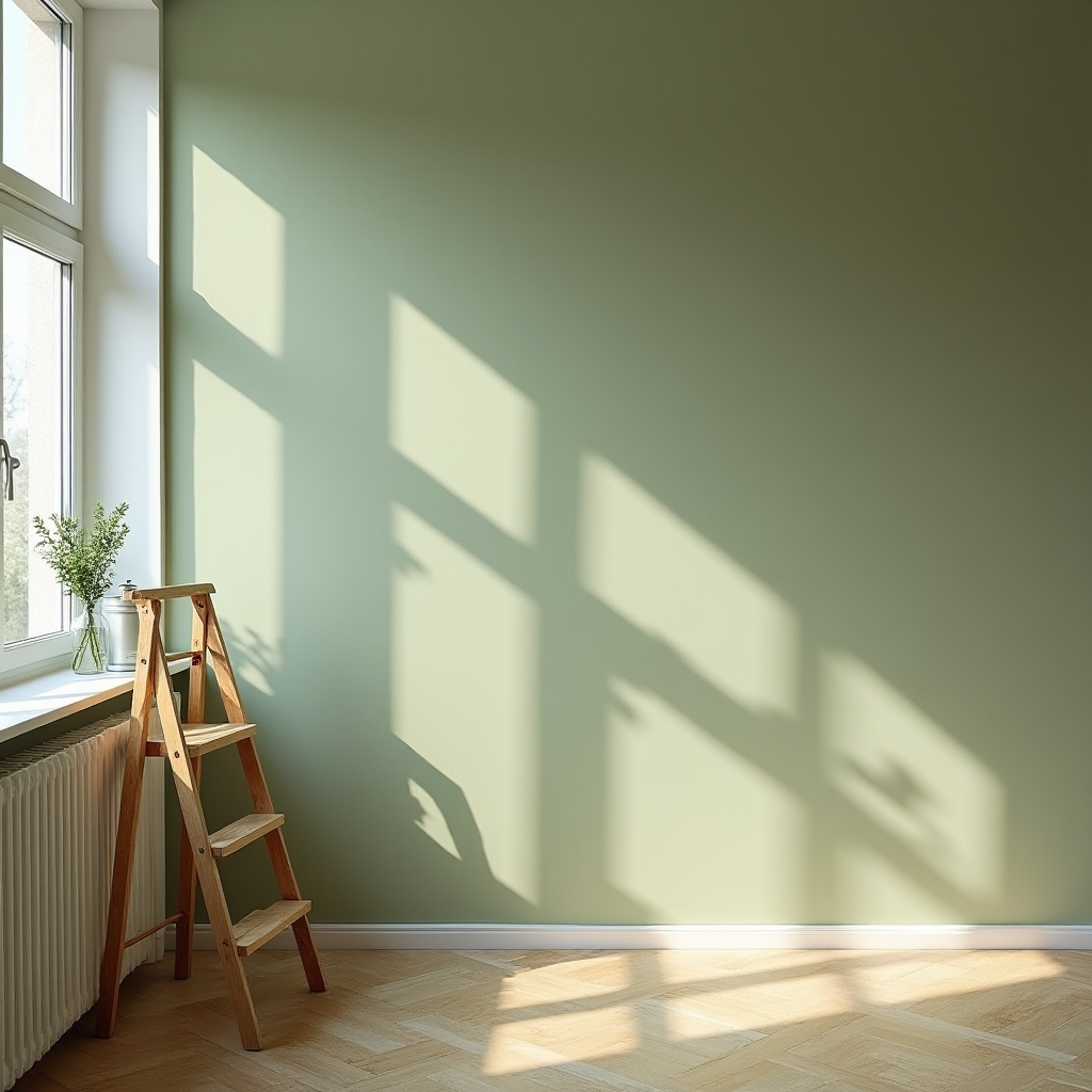 Wand wird gestrichen